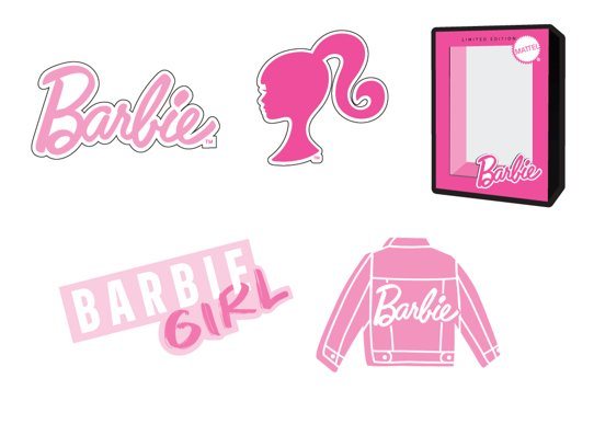 Crocs Schuhanstecker Jibbitz™ Barbie (Set, 5-tlg., Kein Spielzeug. Nicht für Kinder unter 3 Jahren geeignet), mit verschiedenen Motiven von Crocs