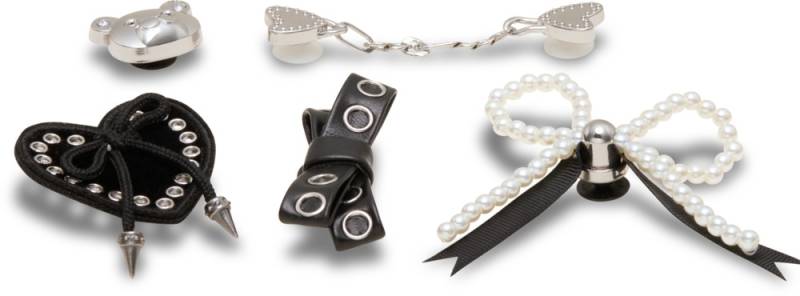 Crocs Schuhanstecker "Jibbitz™ Indie Luxe Silver" Set, Kein Spielzeug. Nicht für Kinder unter 3 Jahren geeignet, 5 Stk. tlg. Schuh Anstecker im Grunge Look von Crocs