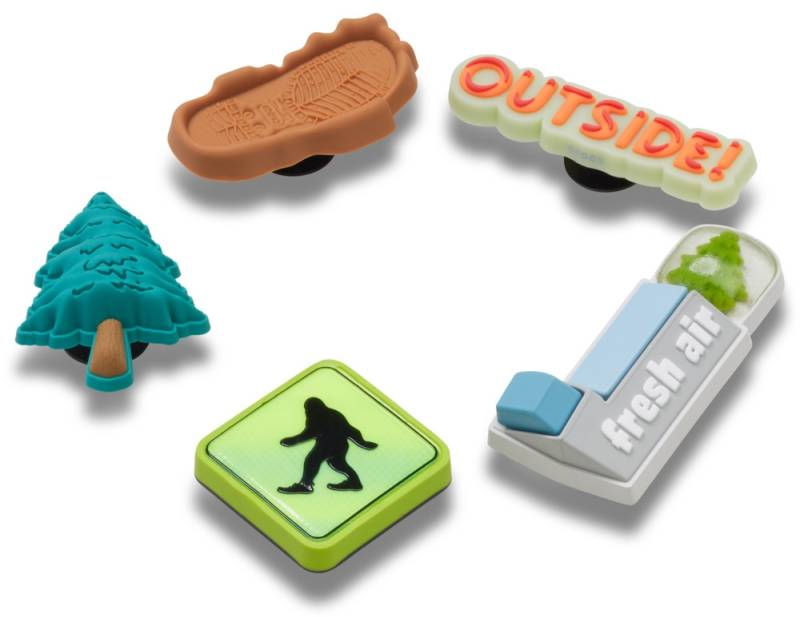 Crocs Schuhanstecker "Jibbitz™ Sasquatch Adventure" Set, Kein Spielzeug. Nicht für Kinder unter 3 Jahren geeignet, 5 Stk. tlg. Schuh Anstecker im Outdoor Look von Crocs