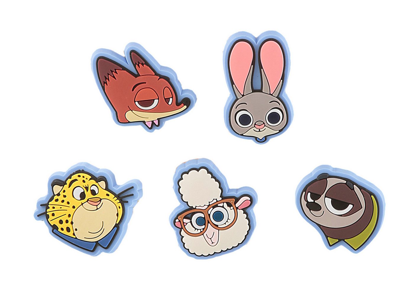 Crocs Schuhanstecker Jibbitz™ Zootopia (Set, 5-tlg., Kein Spielzeug. Nicht für Kinder unter 3 Jahren geeignet), Charm, Anstecker, Set mit Zoomania Motiven von Crocs