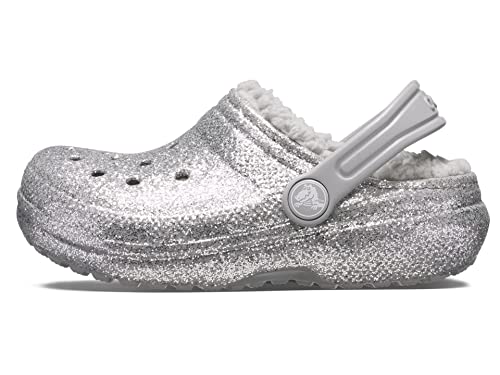 Crocs Teenager - Classic Glitter Lined Clog Kids Silver, Größe:38/39 EU von Crocs