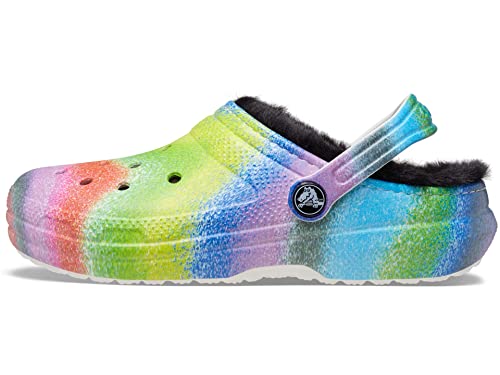 Crocs Unisex Classic Lined Spray Dye Clog Kids Sneaker, White Multi, 36 EU von Crocs