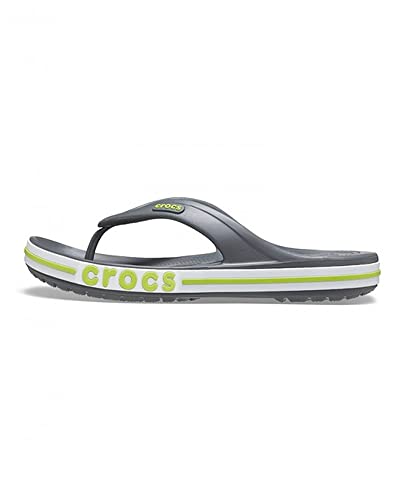 Crocs Unisex's Bayaband Flip Flop,Slate Grey/Lime Punch,37/38 EU von Crocs