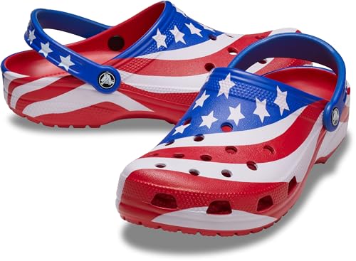 Crocs Classic American Flag Clog, mehrfarbig, Herren 9, Damen 11, Medium von Crocs