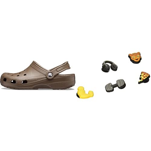 Crocs Unisex Classic Clog, Chocolate, 42/43 EU Unisex-Erwachsene Sportschuh-Charms | Jibbitz Schuhanhänger, Get Swole, Einheitsgröße von Crocs