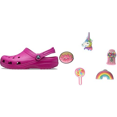 Crocs Unisex Classic Clog, Fuchsia Fun, 42/43 EU Unisex-Erwachsene Einhorn-Schuh-Charms, 5 Stück, Jibbitz Schuhanhänger, Alles schön, Einheitsgröße von Crocs