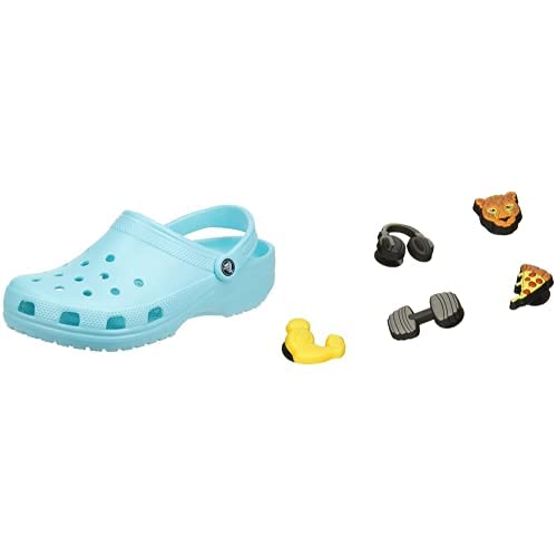 Crocs Unisex Classic Clog, Ice Blue, 33/34 EU Unisex-Erwachsene Sportschuh-Charms | Jibbitz Schuhanhänger, Get Swole, Einheitsgröße von Crocs