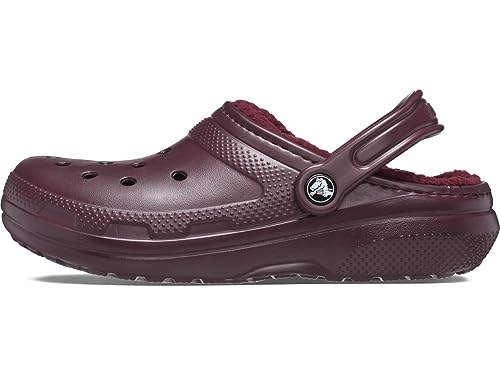 Crocs Unisex Classic Lined Clog | Fuzzy Slippers, Dark Cherry, 10 US Men von Crocs