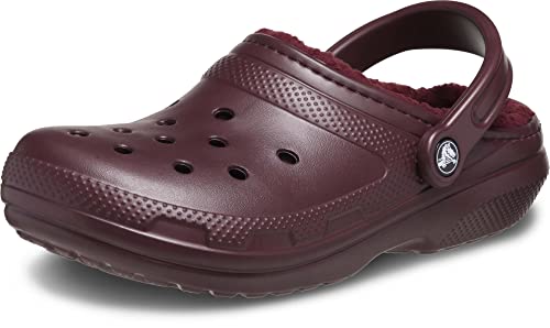 Crocs Unisex Klassischer Gefütterter Clog, Flauschige Hausschuhe Holzschuh, Dark Cherry, 43 EU von Crocs