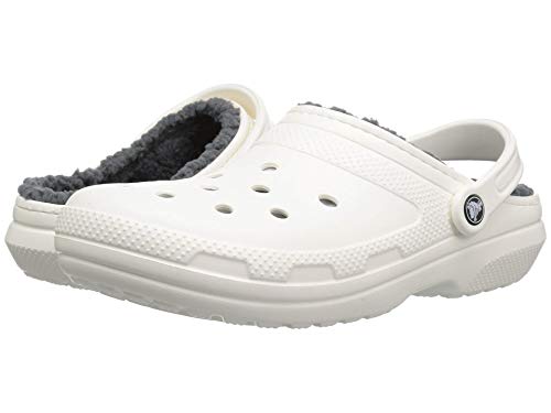 Crocs Unisex Classic Lined Clogs, White/Grey, 34/35 EU von Crocs