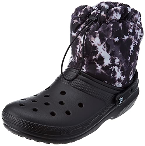 Crocs Unisex Classic Lined Neo Puff Tie Dye Boot Schneestiefel, Schwarz, 37/38 EU von Crocs