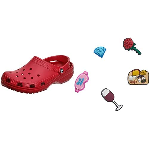 Crocs Unisex Classic Pantoffeln, Pepper, 36/37 EU + Unisex-Erwachsene Charms 5-Packs Her | Jibbitz for Schuhanhnger, Damen Nacht, Small von Crocs