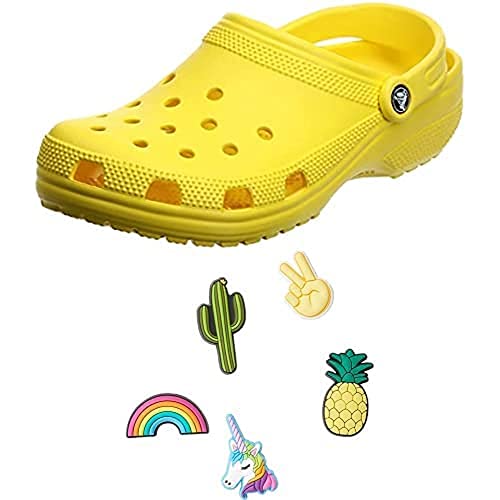 Crocs Unisex Classic Pantoffeln + Jibbitz-Schuhanstecker 5er-Set von Crocs