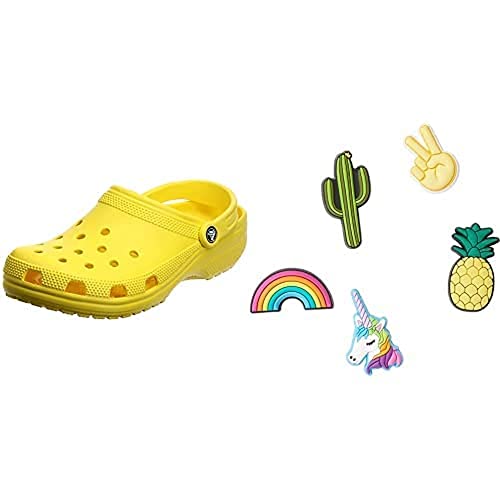 Crocs Unisex Classic Pantoffeln + Jibbitz-Schuhanstecker 5er-Set von Crocs