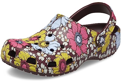 Crocs Unisex Classic Printed Floral Clogs, Dark Cherry/Multi, 13 US Men von Crocs