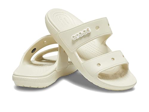 Crocs Classic Sandale – Unisex Sandalen für Erwachsene mit zwei Riemen, Bone, 45/46 EU von Crocs