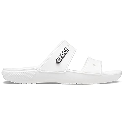 Crocs Classic Sandale – Unisex Sandalen für Erwachsene mit zwei Riemen – Slip-On-Sliders – Weiß – Größe 48-49 von Crocs