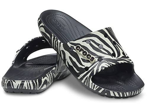 Crocs Unisex ClassicCrocsAnimalRemixSlde Holzschuh, Black/Zebra Print, 38 EU von Crocs