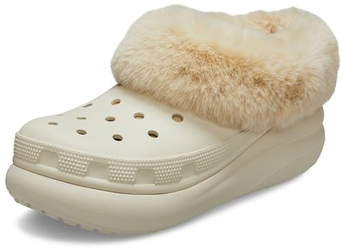 Crocs Unisex-Erwachsene Classic Furever Crush gef tterte Schuhe Clog, Knochen, 36/37 EU von Crocs