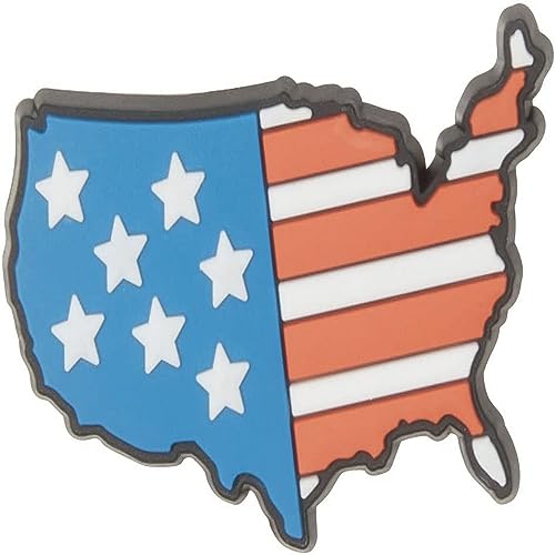 Crocs Unisex-Erwachsene Jibbitz Americana | Jibbitz Schuh Charms, USA Flagge Map, One Size US, USA-Flaggen-Karte, Einheitsgröße von Crocs