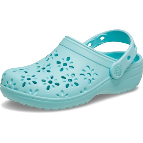 Crocs Unisex Kinder Classic Floral Cut Out Clog T Clog, Aquamarine, 27/28 EU von Crocs