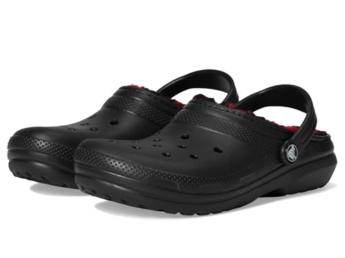 Crocs Unisex-Kinder Classic Holiday gefütterte Clogs (kleines großes Kind), Buffalo Plaid/Black/Varsity Red 1, 2 US Little Kid von Crocs