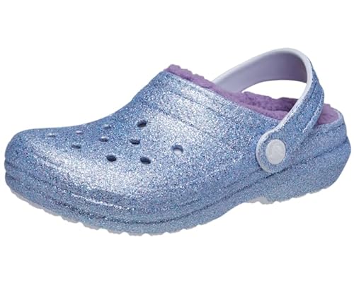 Crocs Unisex Kinder Classic Lined Glitter Clog K Clog, Frosted Glitter, 19/20 EU von Crocs