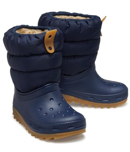 Crocs Unisex Kinder Classic Neo Puff Boot K Stiefel, Navy/Gum, 32/33 EU von Crocs
