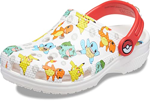 Crocs Unisex Kinder Classic Pokemon Clog T, Weiß/Mehrfarbig, 4 UK Child von Crocs