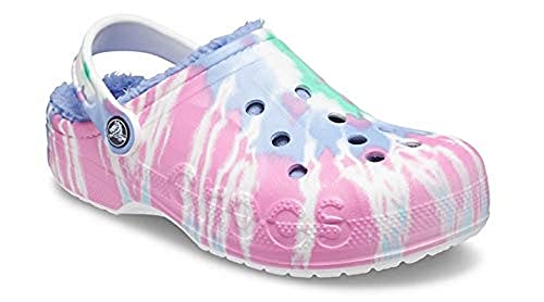 Crocs Unisex Men's and Women's Baya Lined Clog | Warm and Fuzzy Slippers, Pink Lemonade/Multi, 5 US von Crocs