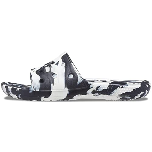 Crocs Unisex Sandale Classic Marbled Slide 206879 White/Black 37-38 von Crocs