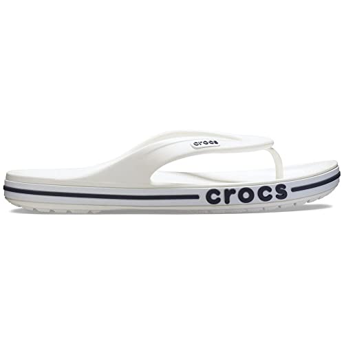 Crocs Unisex's Bayaband Flip Flop,White/Navy,41/42 EU von Crocs