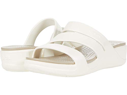 crocs Damen Monterey Strappy Wedge Keilsandale, Oyster, 26.5 EU von Crocs