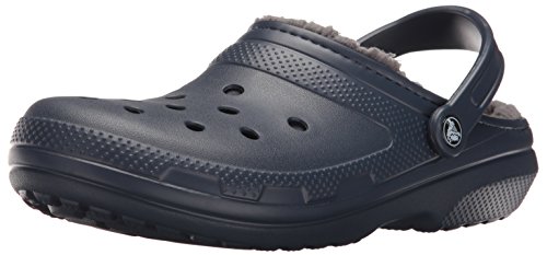 Crocs Classic Lined Clog – Unisex Clogs für Erwachsene – Mit flauschigem Innenfutter – Im Slip-On-Stil – Navy/Charcoal – Größe 45-46 von Crocs