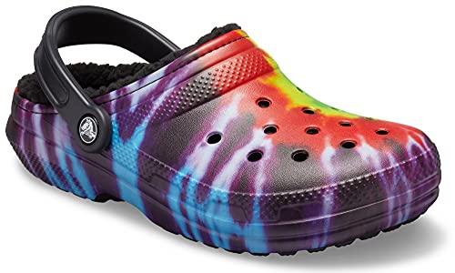 Crocs Unisex-Erwachsene Klassische Batik-Clogs | Flauschige Hausschuhe, Regenbogenfarben., 46/49.5 EU von Crocs