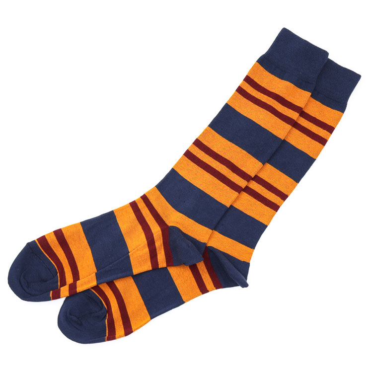 Crönert, 46842 Stripes Damen Kniestrumpf, blau-orange von Crönert
