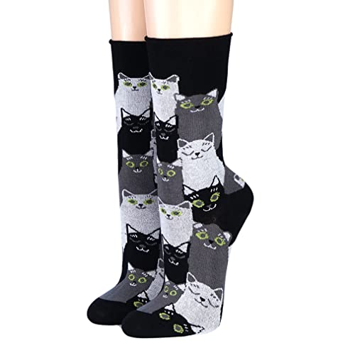 Crönert Longsocks Cats Größe 35, Farbe Schwarz von Crönert