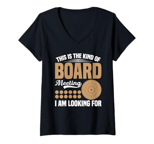 Damen Crokinole Board Enthusiast Player The Art of Crokinole T-Shirt mit V-Ausschnitt von Crokinole Clothing For Board Game Lover & Player