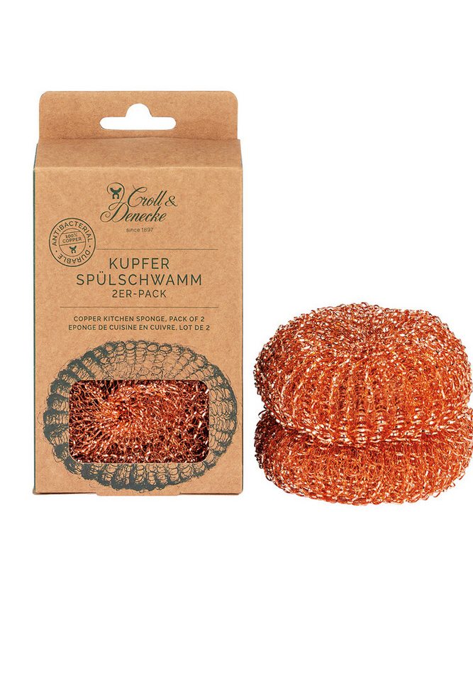 Croll & Denecke Reinigungsschwamm Kupfer Spülschwamm, 2er-Set Kupfer Spülschwamm von Croll & Denecke
