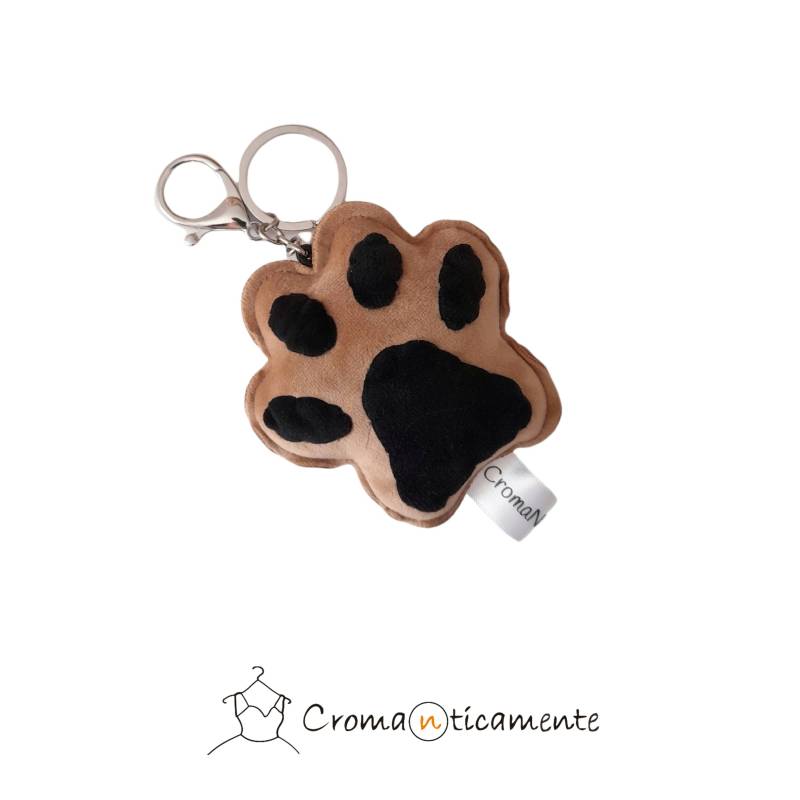 Portachiavi Petlover Zampa in Velluto Personalizzabile Mit Dem Namen Ihres Kindes A 4 Zampe von Cromanticamente