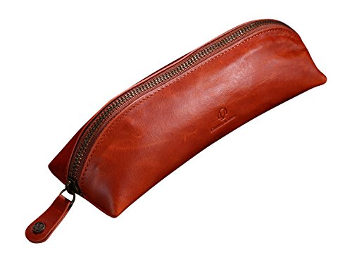 Cronus & Rhea® | Luxus Federmappe aus exklusivem Leder (Scylla) | Federmäppchen - Mäppchen - Stifteetui - Stiftetasche | Echtleder | Mit eleganter Geschenkbox | Herren - Damen (Cognac) von Cronus & Rhea