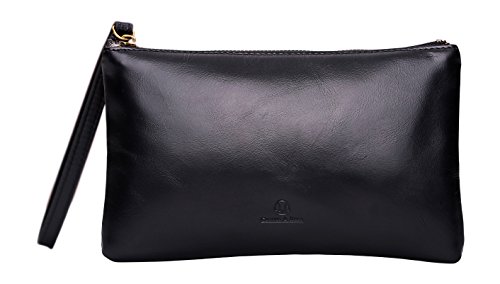 Cronus & Rhea - Tasche aus Leder (Arion) - Clutch Handtasche Abendtasche Geldbörse Hülle Etui Smartphone - Mit Geschenkbox - Damen Herren (Schwarz) von Cronus & Rhea