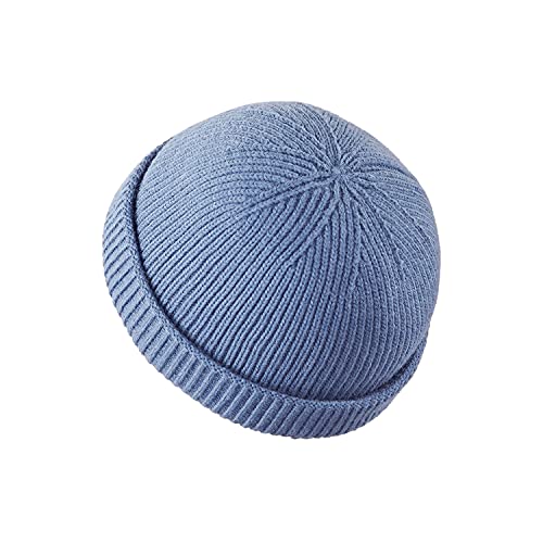 Croogo Brimless Docker Hat Winter Gestrickte Beanie Watch Cap Rolled Cuff Harbour Hats Sailor Fisherman Leon Hut Vermieter Hut, Ct47-urban blue, Einheitsgröße von Croogo