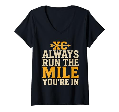 Damen Laufe Immer Die Meile In Der Du Bist Cross Country T-Shirt mit V-Ausschnitt Damen Laufe Immer Die Meile In Der Du Bist Cross Country T-Shirt mit V-Ausschnitt von Cross Country Läufer Sport