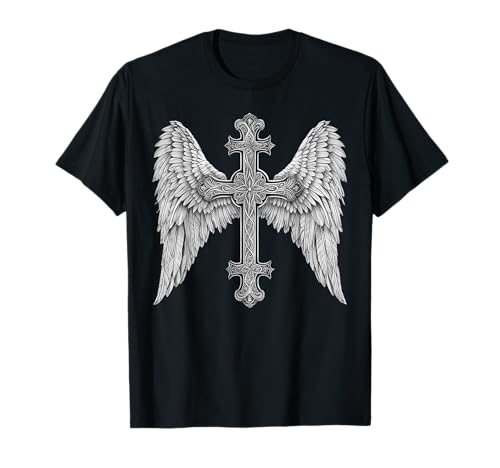 Gothic Kreuz und Winkel Flügel Grafik Punk Stil Herren Damen T-Shirt Gothic Kreuz und Winkel Flügel Grafik Punk Stil Herren Damen T-Shirt von Cross and Angel Wings Design Y2K