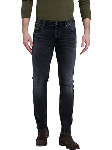 Cross Damien Herren Slim Jeans, Schwarz, 29 W / 32 L. von Cross