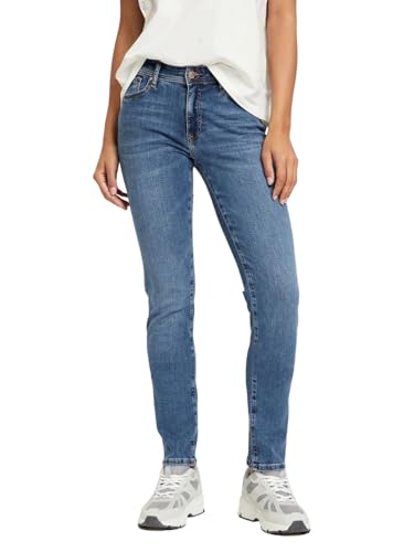 Cross Jeans Damen Jeans ANYA - Slim Fit - Blau - Light Mid Blue-W36 Stretch, Größe:32W / 30L, Farbe:Light Mid Blue 229 von Cross