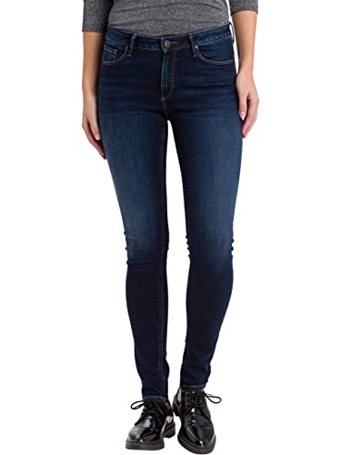 Cross Jeans Damen Jeans Alan - Skinny Fit - Blau - Deep Blue Used W25-W34 Stretch Baumwolle, Größe:28W / 30L, Farbvariante:Deep Blue Useed 171 von Cross