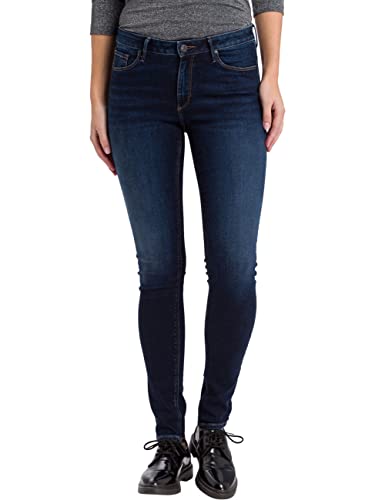 Cross Jeans Damen Jeans Alan - Skinny Fit - Blau - Deep Blue Used W25-W34 Stretch Baumwolle, Größe:34W / 32L, Farbvariante:Deep Blue Useed 171 von Cross