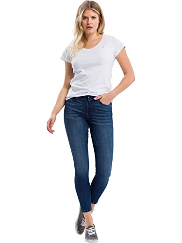 Cross Jeans Damen Jeans Judy - Super Skinny Fit - Blau - Dark Mid Blue Used W25-W34 Stretch Baumwolle, Größe:33W / 32L, Farbvariante:Dark Mid Blue Used 073 von Cross